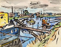 KatNr 484&nbsp;&nbsp; Fritz Winkler, Dresden – Pieschener Hafen. Wohl 1950's.