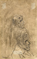 KatNr 455&nbsp;&nbsp; Wilhelm Rudolph "Portraitstudie (Maler Trepke)". Wohl 1960's.