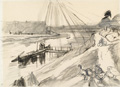 KatNr 374&nbsp;&nbsp; Ernst Hassebrauk, An der Elbe bei Schmilka mit Fähranlegestelle. Wohl 1950er/1960's.
