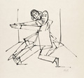 KatNr 258&nbsp;&nbsp; Karl Hofer, Zwei Tanzende. 1922.