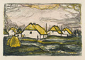 KatNr 483 Erhard Hippold, Ostsee – fünf große Farb-/Lithografien (u.a. Hafen Wismar) und eine Radierung. 1960's.