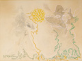 KatNr 510&nbsp;&nbsp; Edmund Kesting, Ahrenshoop – Gelbe Sonne zwischen Bäumen. 1969.