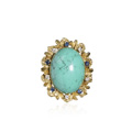 KatNr 832 Sehr großer Blütenring mit zentralem Türkis (ca. 29 ct).