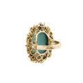 KatNr 832 Sehr großer Blütenring mit zentralem Türkis (ca. 29 ct).
