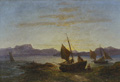 KatNr 025&nbsp;&nbsp; Carl Robert Kummer "Boote am abendlichen Ufer". 1885.