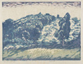 KatNr 256 Siegfried Berndt, Winterlandschaft (Erzgebirge?) / Hügelige Landschaft / Talbrücke. Um 1913 -1914.