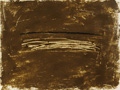 KatNr 138&nbsp;&nbsp; Bernd Hahn "Querlinien auf braunem Sand". 1988.