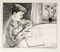KatNr 278&nbsp;&nbsp; Conrad Felixmüller "Luca zeichnet". 1926.