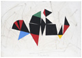 KatNr 142&nbsp;&nbsp; Bernd Hahn, Geometrische Formen auf Weiß. 2009.