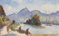 KatNr 046&nbsp;&nbsp; Johannes Beutner "Rotax-Freilauf auf der Wanderfahrt- Ruine Drachenfels". Um 1930.