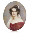 KatNr 12 Porträtminiatur der Crescentia von Öttingen-Öttingen und Wallerstein. Nach 1860.