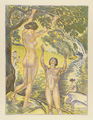 KatNr 302&nbsp;&nbsp; Ludwig von Hofmann "Reife Früchte" / "Springende Mädchen" / Akte am Wasser. 1916 / um 1905 /1922.