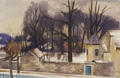 KatNr 627&nbsp;&nbsp; Paul Wilhelm, Winter am Grundhof in Radebeul. Um 1950.