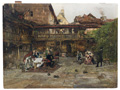 KatNr 071&nbsp;&nbsp; Gotthardt Kuehl "Die Ballspieler". Um 1880.