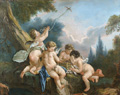 KatNr 009&nbsp;&nbsp; François Boucher "L'Amour Oiseleur". 1725. Formatveränderte Kopie. Um 1800.