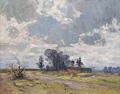 KatNr 043&nbsp;&nbsp; Otto Altenkirch "Baumgruppe bei den Dünen (Vorfrühlingstag)"(Ziesar). 1934.