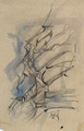KatNr 496&nbsp;&nbsp; Horst Janssen, Strauch an der Elbe. Wohl 1970's.