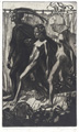 KatNr 266&nbsp;&nbsp; Max Brüning, Mephisto mit Gretchen und Marthe / Dame im Fauteuil. Wohl 1920's.