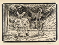 KatNr 253 Herman Frederik Bieling, Hanswurst mit Grammophon / Harlekin mit Pfeife / Columbine und Tänzer . Um 1930.