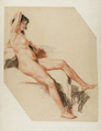 KatNr 323&nbsp;&nbsp; Alois Kolb, Mädchenakt mit erhobenem Arm. Wohl early 20th cent.