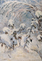 KatNr 204&nbsp;&nbsp; Elsa Sturm-Lindner, Winterlicher Garten. Wohl 1950's.