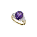 KatNr 799&nbsp;&nbsp; Gelbgoldring mit Amethyst-Solitär (ca. 4 ct).