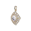 KatNr 756 Carré-förmiger Collieranhänger mit Morganiten (ges. ca. 5.5 ct).