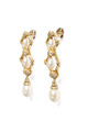 KatNr 751 Gold, Cultured Pearl and Diamond Necklace and Pair of Pendant-Earclips
