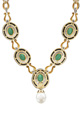 KatNr 752 Exceptional Emerald, Diamond and Onyx Necklace and Earrings.