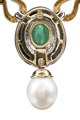 KatNr 752 Exceptional Emerald, Diamond and Onyx Necklace and Earrings.