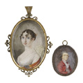 KatNr 014&nbsp;&nbsp; Porträtminiatur eines höfischen Herren / Porträtminiatur der Maria Anna Czartoryska (?). Mitte 18. Jh. / Frühes 19th cent.