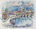 KatNr 592 Gerhard Stengel, Elbauen im Sommer / "Blumenstrauß im Winter" / "Blumenstilleben in der Türkei" / "Dresden an der Elbe" / "Dresden-Altstadt". 1972–2001.