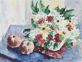 KatNr 592 Gerhard Stengel, Elbauen im Sommer / "Blumenstrauß im Winter" / "Blumenstilleben in der Türkei" / "Dresden an der Elbe" / "Dresden-Altstadt". 1972–2001.